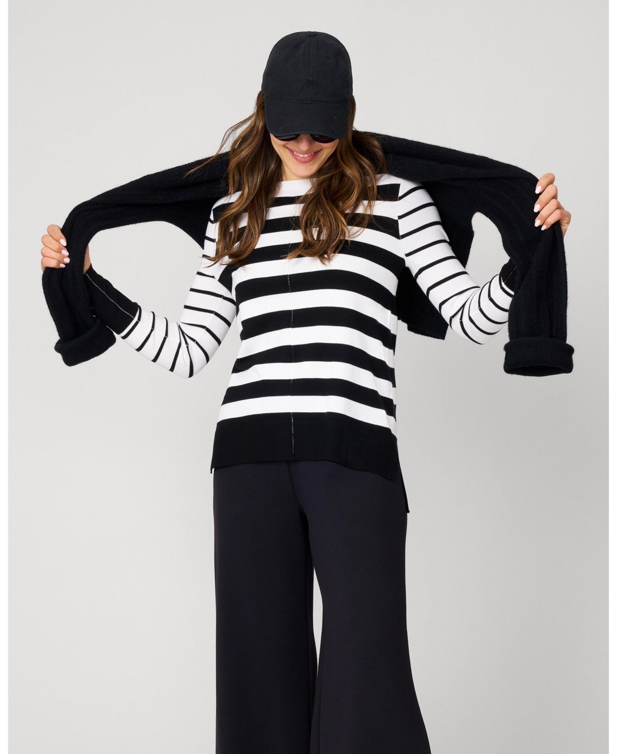 Cable & Gauge Women's Easy Stripe Tunic Sweater