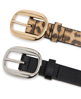 Women's 2 Piece Leopard and Textured Belt