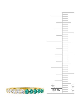 Blue Topaz (1 ct. t.w.) and Lab-Grown White Sapphire (1 ct. t.w.) Band Ring in Sterling Silver