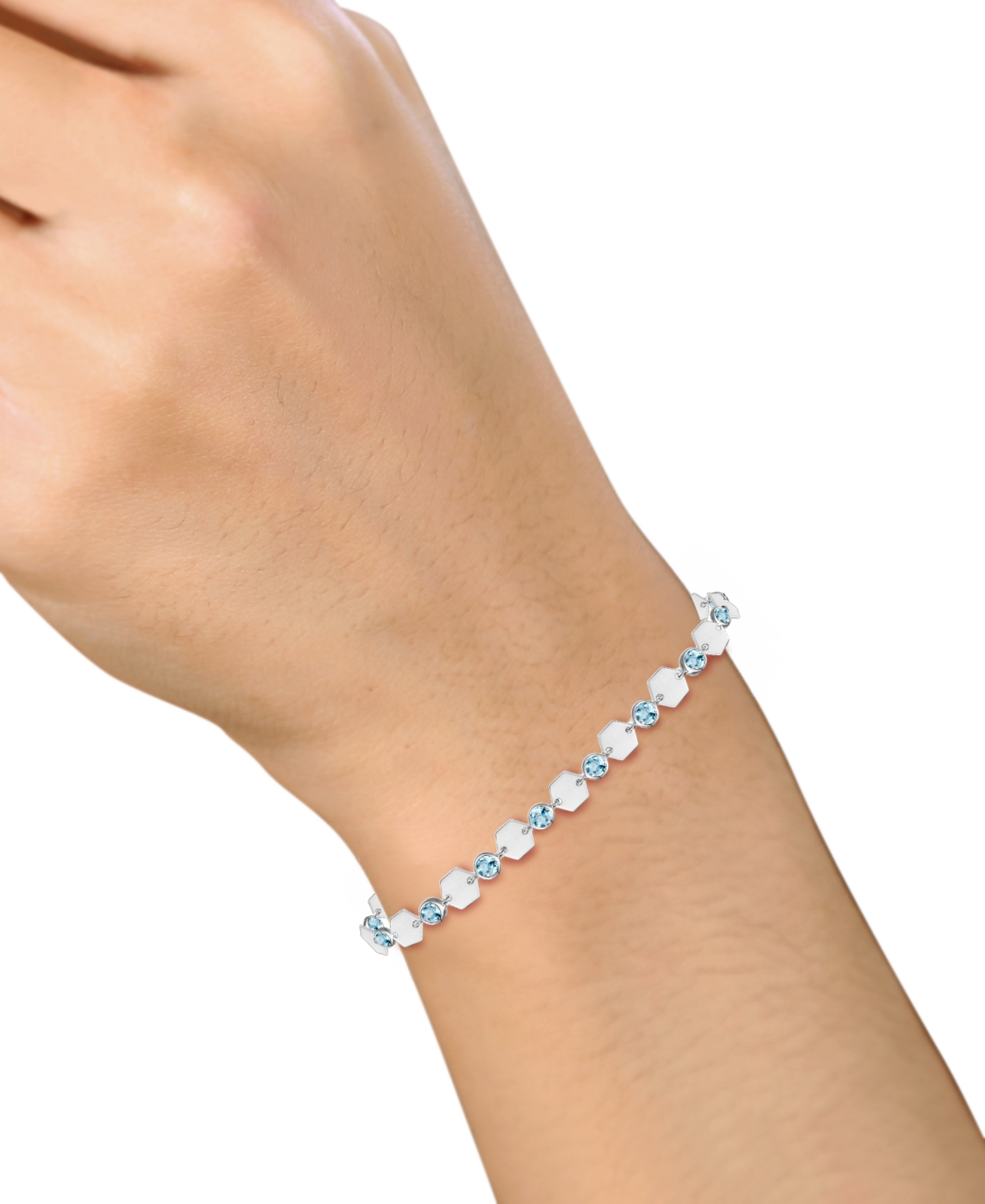Macy's Blue Topaz Luna Bracelet (2 ct. t.w.) in Sterling Silver