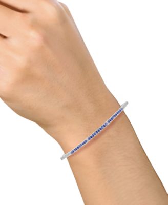 Lab-Grown Sapphire (1/2 ct. t.w.) and Lab-Grown White Sapphire (1/3 ct. t.w.) Bangle in Sterling Silver