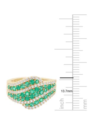 Emerald (1 ct. t.w.) and Diamond (1/2 ct. t.w.) Ring in 14k Gold (also in 14k White Gold Sapphire & 14k Gold Ruby)