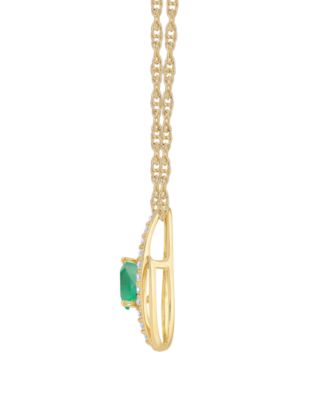 Emerald (5/8 ct. t.w.) and Diamond (1/4 ct. t.w.) Pendant Necklace in 14k Gold (also in 14k White Gold Sapphire & 14k Gold Ruby)