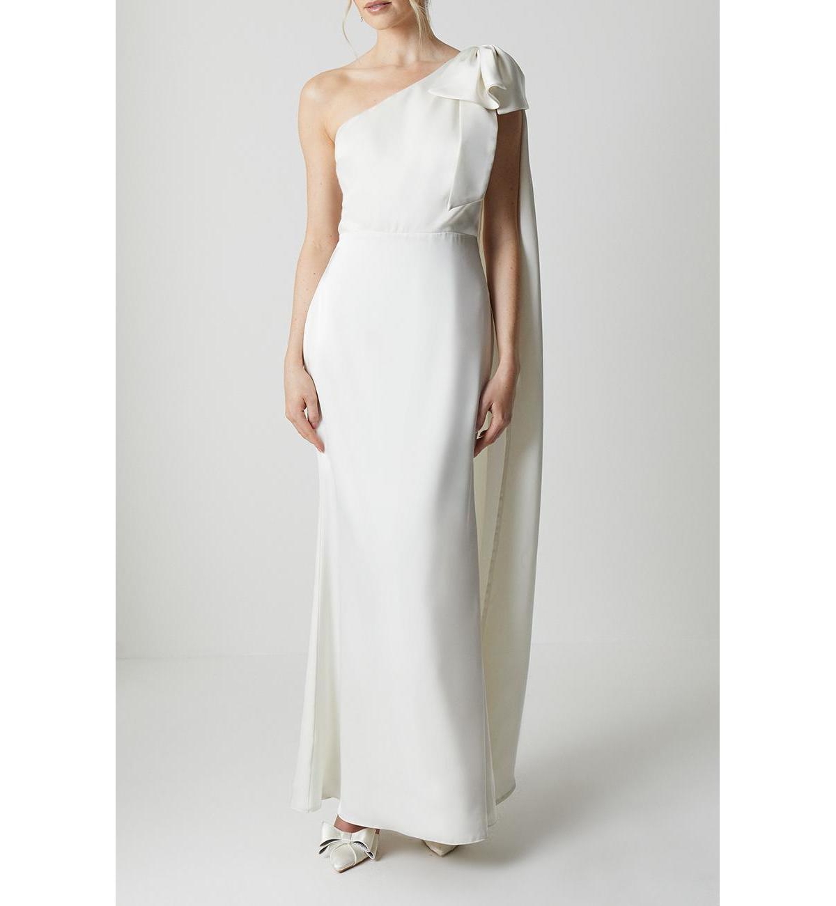Coast Women's One Shoulder Satin Wedding Dress