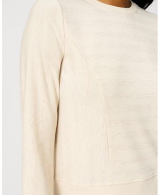Women's Crewneck Tonal Stripe Pullover Sweatshirt