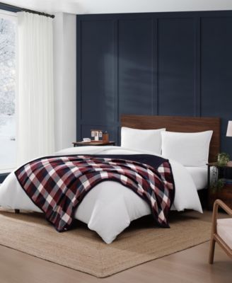 Printed Plush Plaid Throw, 70" x 50"