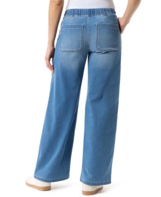 Petite Knit Wide Leg Jeans