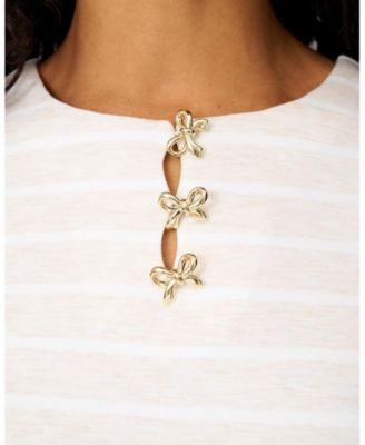 Women's Puff Sleeve Bow Top