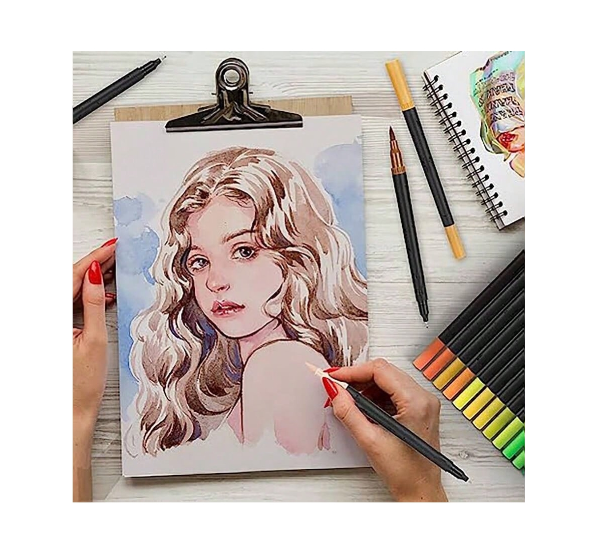 Htutwoo 48 Colors Art Brush Markers Pens for Adult Coloring Books, School Supplies for Kids Teens, Drawing Markers for Note Taking Planner Journal