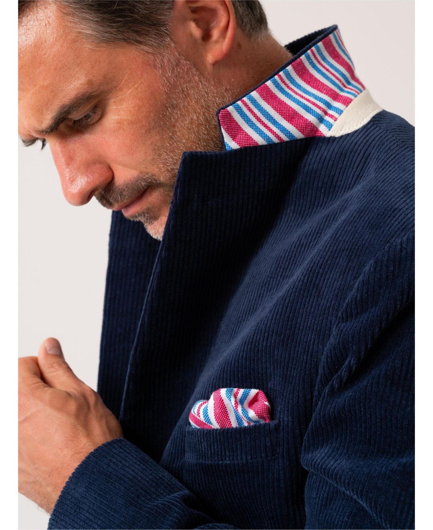 Мужской пиджак Koy Clothing Premium Blend Corduroy Blazer, цвет: Синий — фото 7