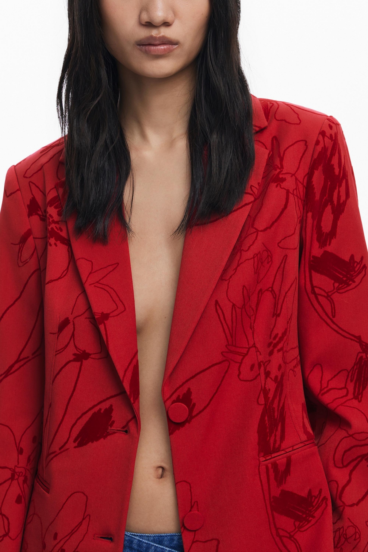Desigual Women's Blazer with velvet details
