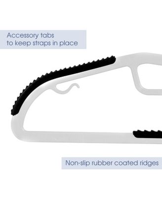 Home 50 Piece Non Slip Hanger with U-slide in White and Black