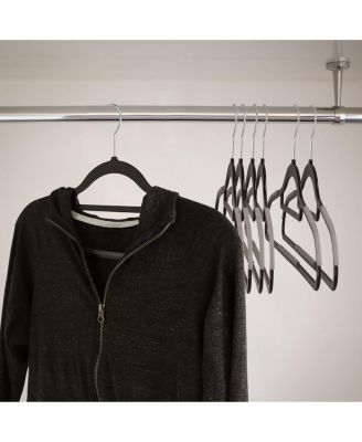 Home 50 Piece Plastic Non Slip Hanger in Black and Gray