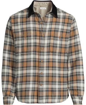 Men's Authentic Flannel Shirt with Corduroy Collar