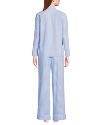 Women's Cotton Poplin 2 Piece Pajama Set - Long Sleeve Top and Pants