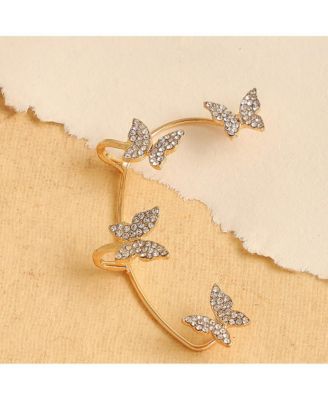 Women's Gold  Embellished Butterfly Earcuff Earrings
