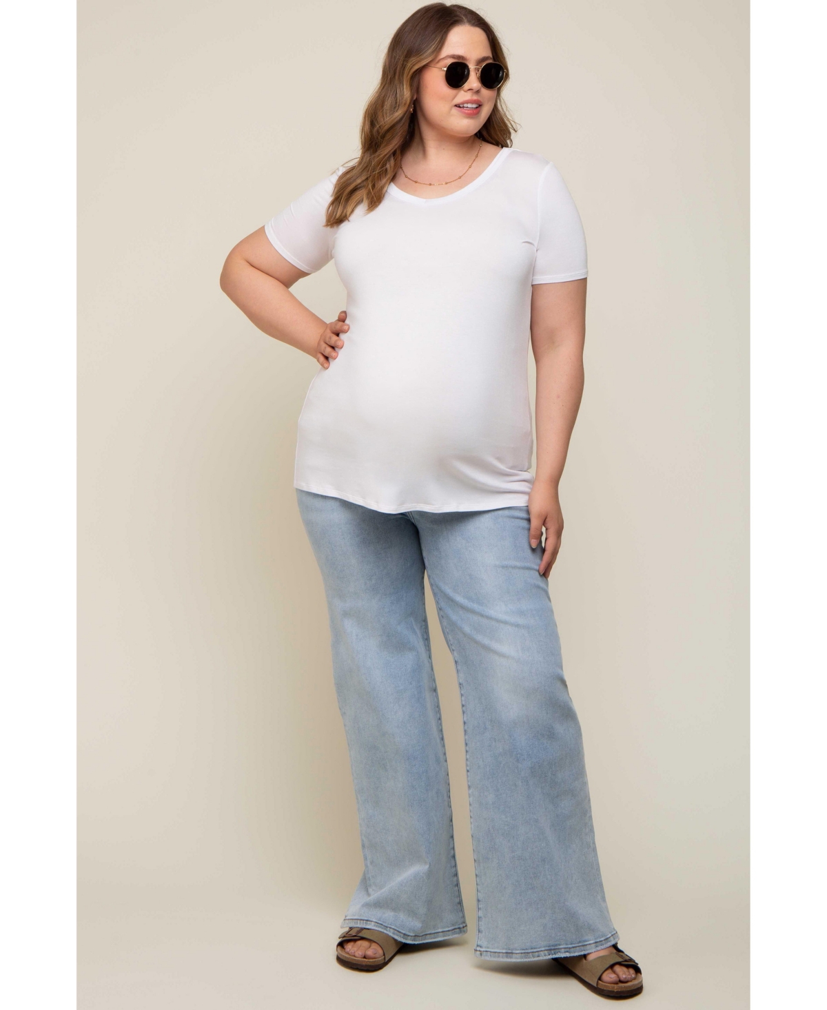 Pinkblush Plus Light Blue Wide Leg Jeans