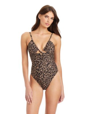 French Kitty Over-The-Shoulder Keyhole One-Piece Swimsuit