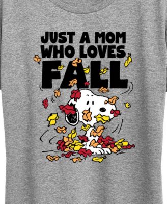Snoopy Mom Who Loves Plus Size Women's Short Sleeve Graphic T-shirts