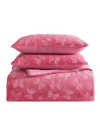 Flirty Bows Embossed Plush 2-Pc. Comforter Set, Twin