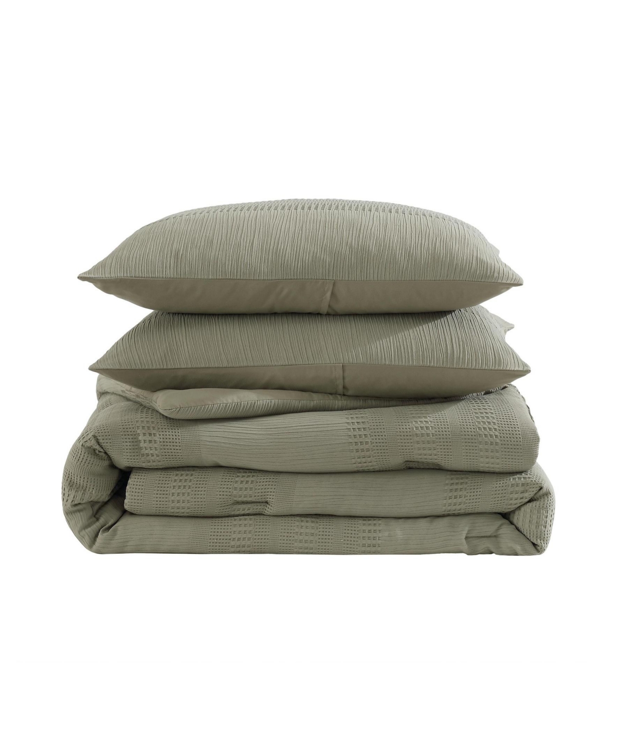 Kenneth Cole New York Solid Variegated Waffle 2-pc. Comforter Set, Twin In Green