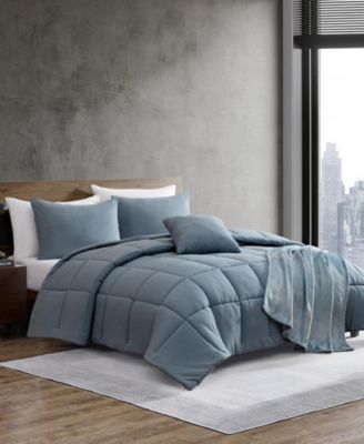 Solid Washed 5-Pc. Comforter Set, Full/Queen