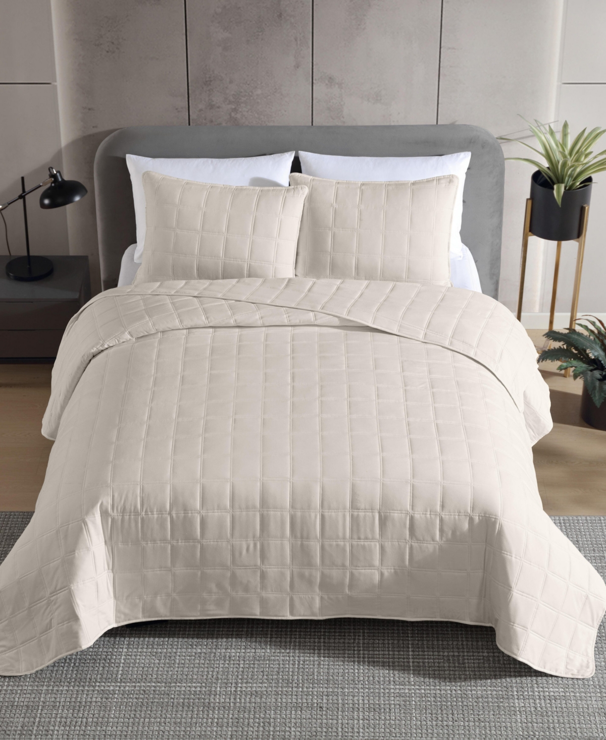 Kenneth Cole New York Solid Stonewashed 2-pc. Quilt Set, Twin In Neutral
