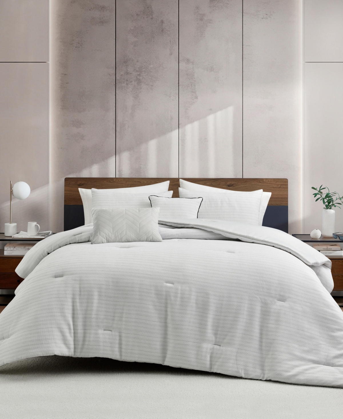 Kenneth Cole New York Embossed Waffle -Pc. Comforter Set