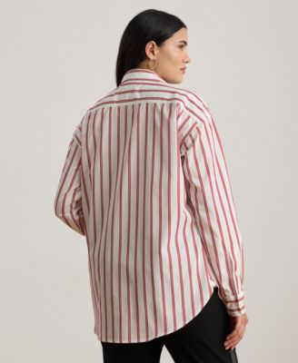 Plus Size Striped Long Sleeve Shirt
