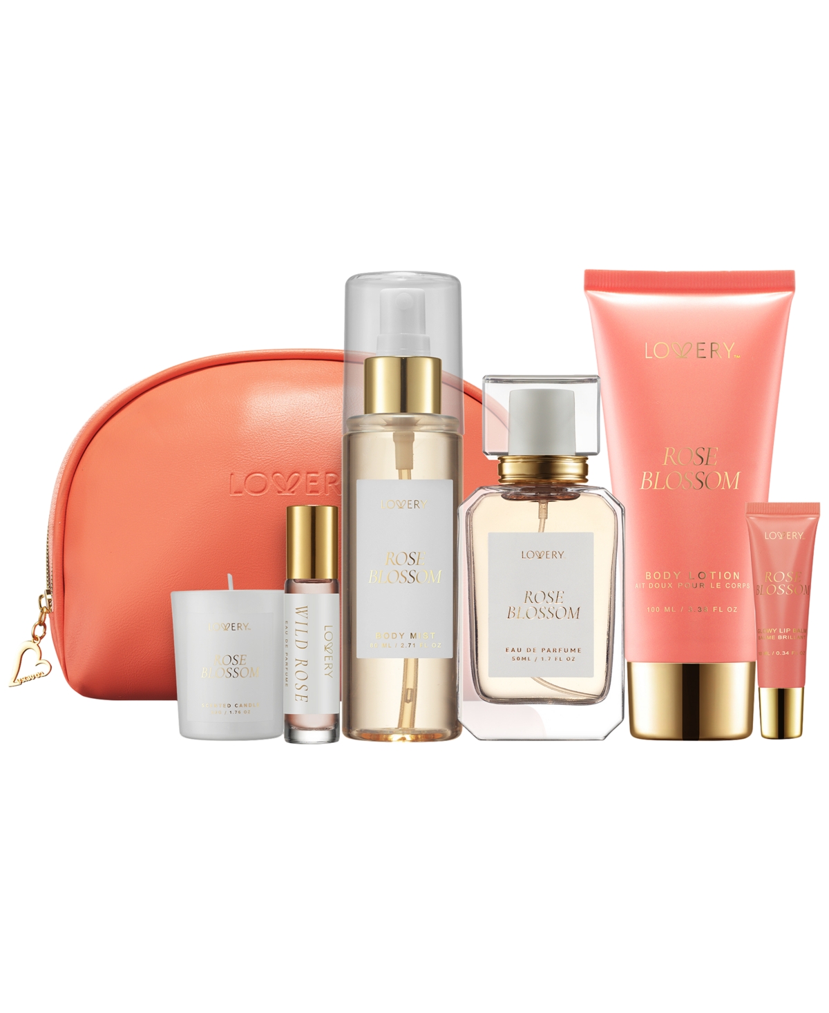 Lovery 7-pc. Rose Blossom Gift Set In Transparent