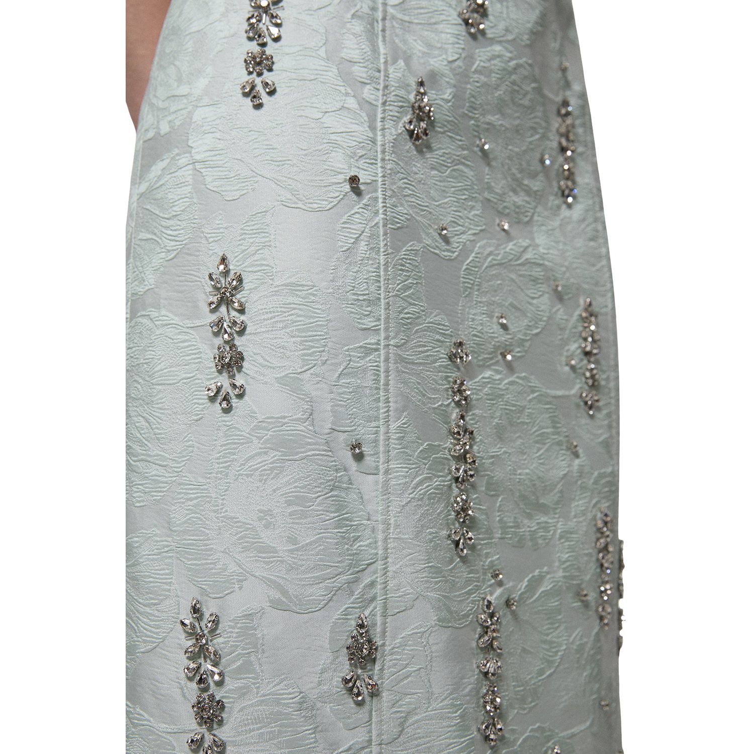 Crystal Embellished Strapless Midi Dress