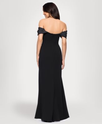 Juniors' Off-The-Shoulder Center-Back Zipper Dress