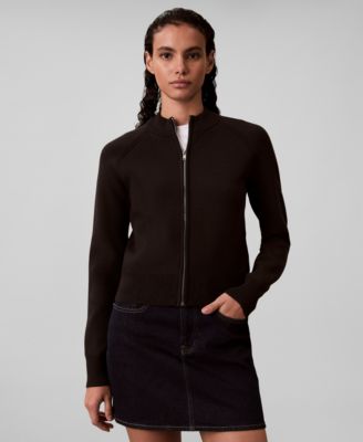 Women's Technical Long Sleeve Mock Neck Cardigan Sweater