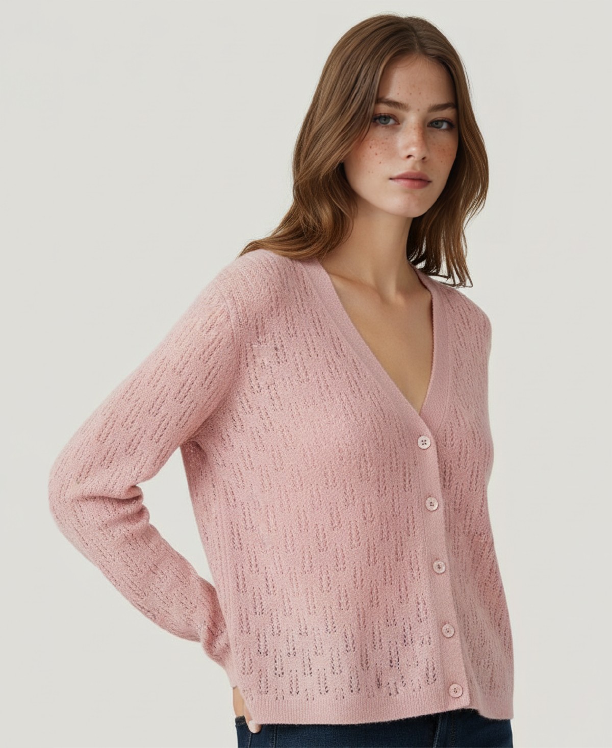 Женские NAADAM Soft by Women's Cashmere Pointelle Cardigan Sweater — фото 1