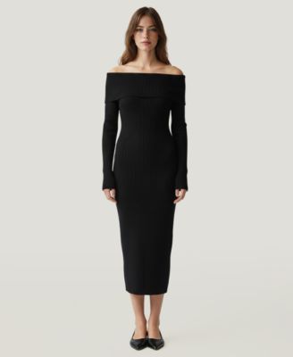 Soft by Women's Cashmino Off The Shoulder Sweater Dress