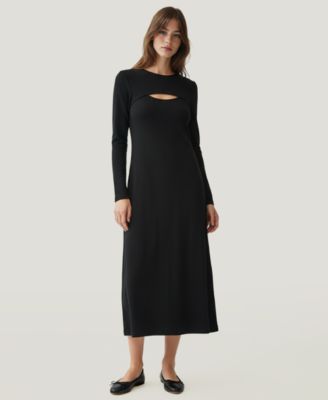 NAADAM - Women's Cashmino Cutout Sweater Midi Dress