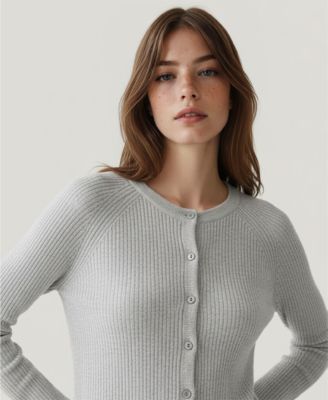 Soft by Women's Tulip Hem Cashmere Cardigan Sweater