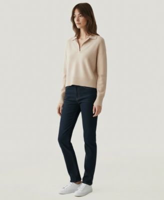 Soft by Women's Cashmere Lightweight Polo Sweater