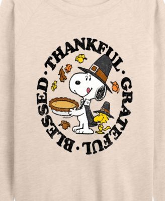Plus Size Peanuts Thankful Graphic Pullover T-shirt