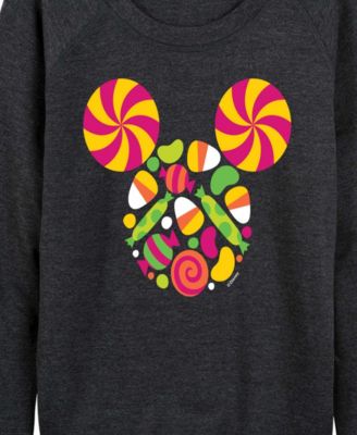 Plus Size Disney Halloween Mickey Mouse Candy French Terry Long Sleeve T-Shirt