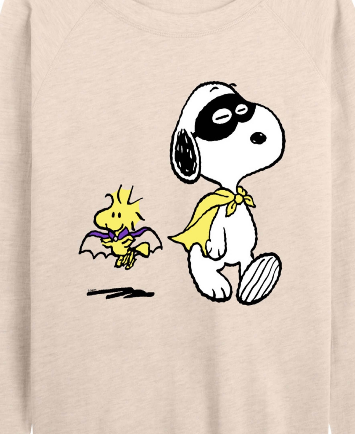 Hybrid Apparel Snoopy And Woodstock Halloween Costume Women's French Terry Long Sleeve Shirt In Neutral