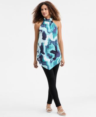 Women's Printed Point-Hem Halter Top, Macy's Exclusive
