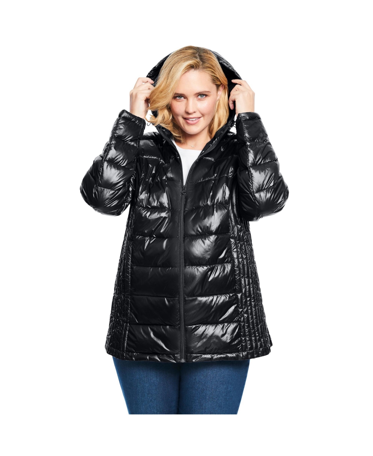 Woman Within Women's Plus Packable Puffer Jacket