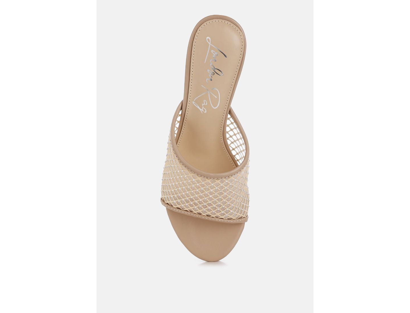 Женские сандалии London Rag Tempra Mesh Clear Heel Wedge, цвет: Бежевый сетчатый — фото 5