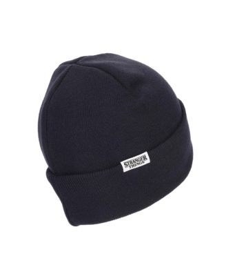 Men's WSQK Embroidery Navy Acrylic Yarn Standard Cuff Beanie