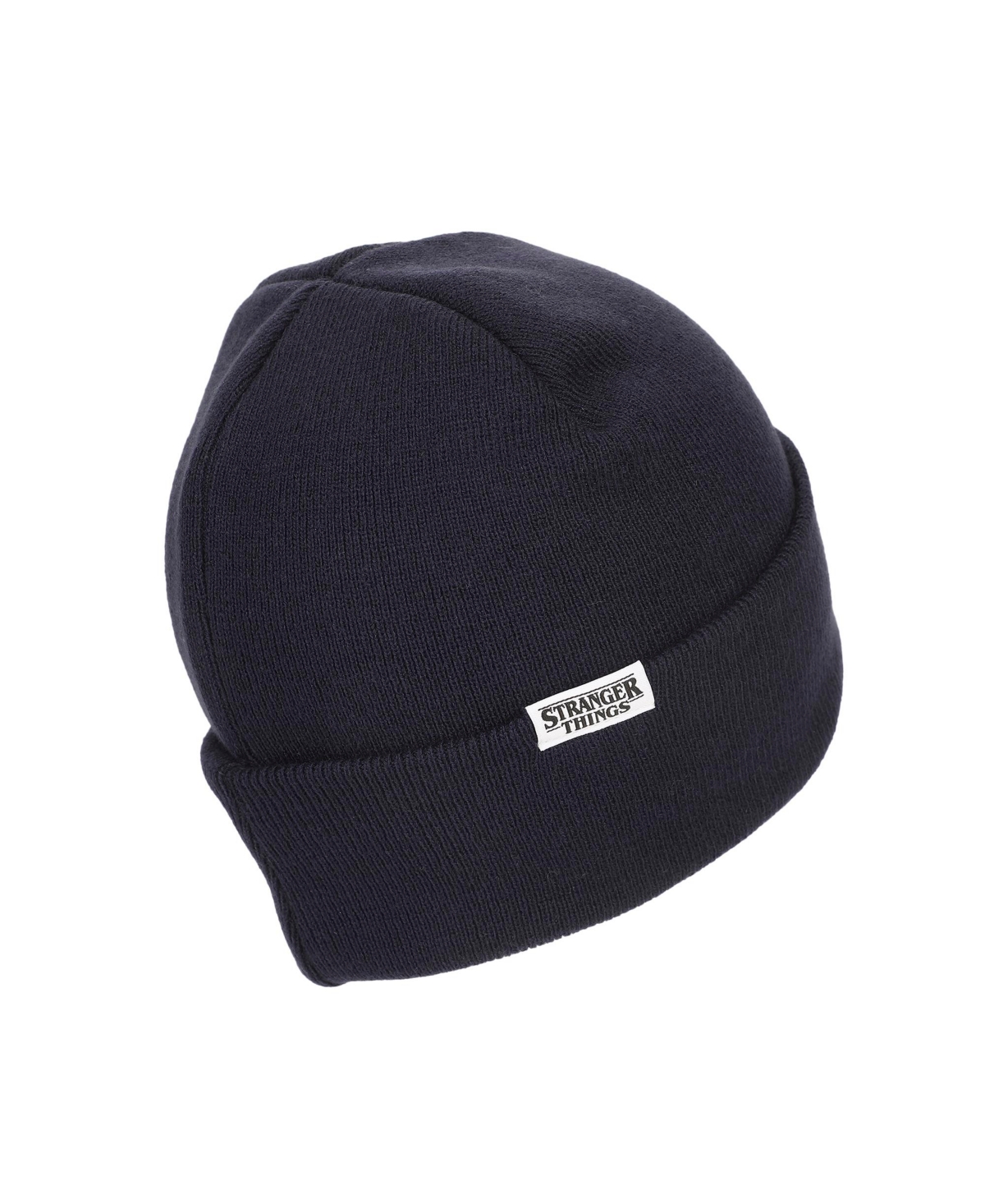 Stranger Things Men's Wsqk Embroidery Navy Acrylic Yarn Standard Cuff Beanie