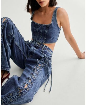 Women's Lace Front Detail Jean