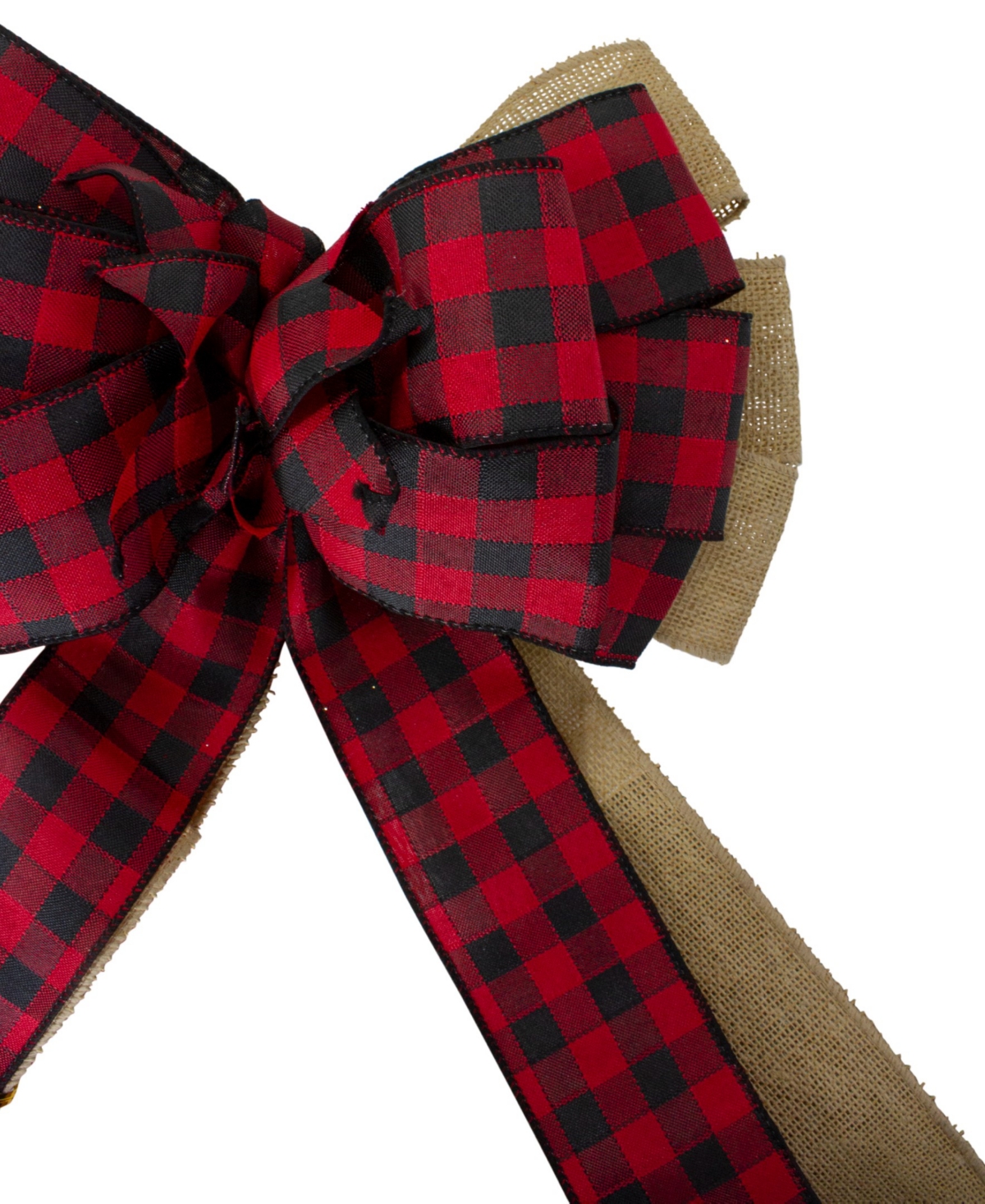Northlight Plaid 16 Loop Bow Indoor Ribbon In Red