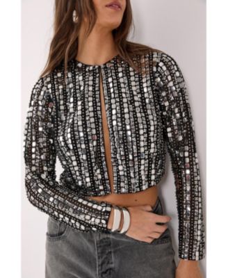 Women's Beaded Long Sleeve Jacket