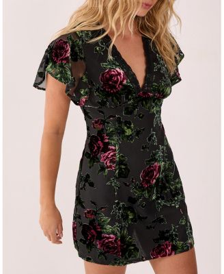 Women's Lace Trim Cut Out Mini Dress